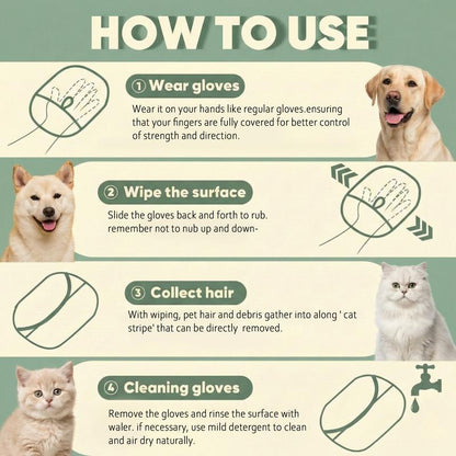 Double-Sided Electrostatic Pet Hair Remover Glove, Reusable Lint Remover Tool, Washable Grooming Mitt for Dog & Cat, Cleans Furniture, Couch, Carpet, Pet Bed, Cat Tree, Tiktokshopblackfriday