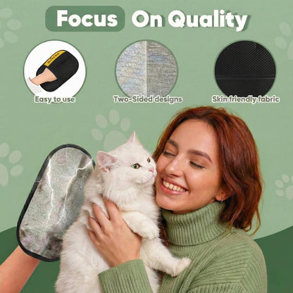 Double-Sided Electrostatic Pet Hair Remover Glove, Reusable Lint Remover Tool, Washable Grooming Mitt for Dog & Cat, Cleans Furniture, Couch, Carpet, Pet Bed, Cat Tree, Tiktokshopblackfriday